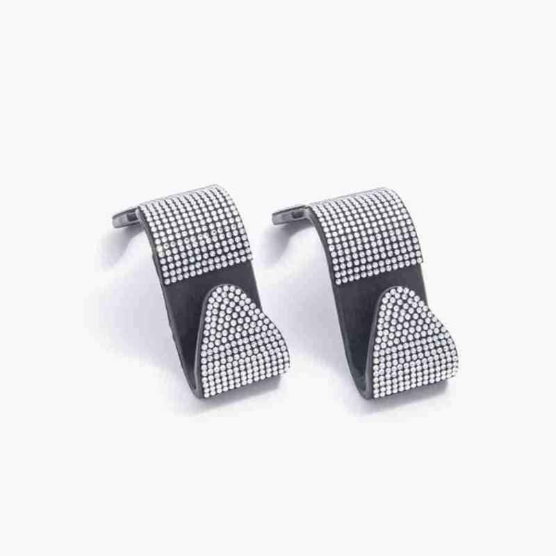 Easypie Selection 2pcs Rhinestone Car Seat Back Hooks, Creative Invisible Hooks for Hanging Accessories