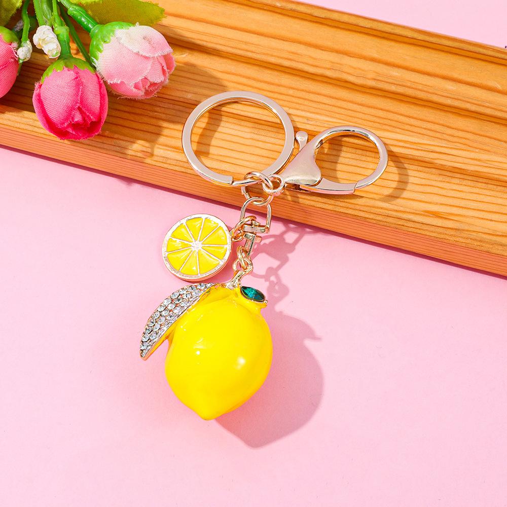Llavero de Limón Creativo Forma de Fruta Decoración para Bolso Coche Colgante Pequeño Regalo
