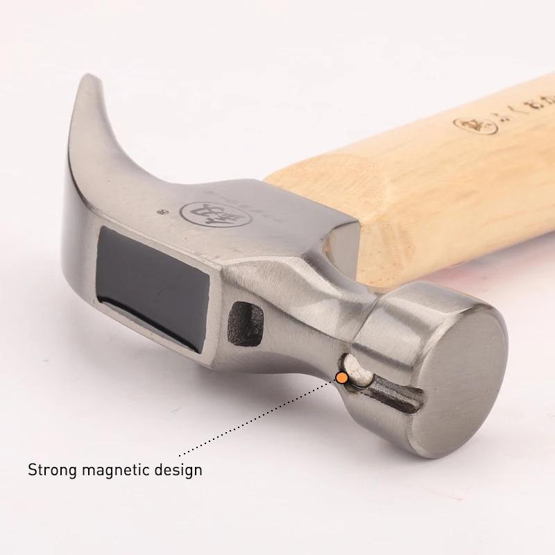 Mini Claw Hammer Household Manual Commonly Used in Woodworking Knock Out Nails Wooden Handle Small Hammer High Carbon Steel