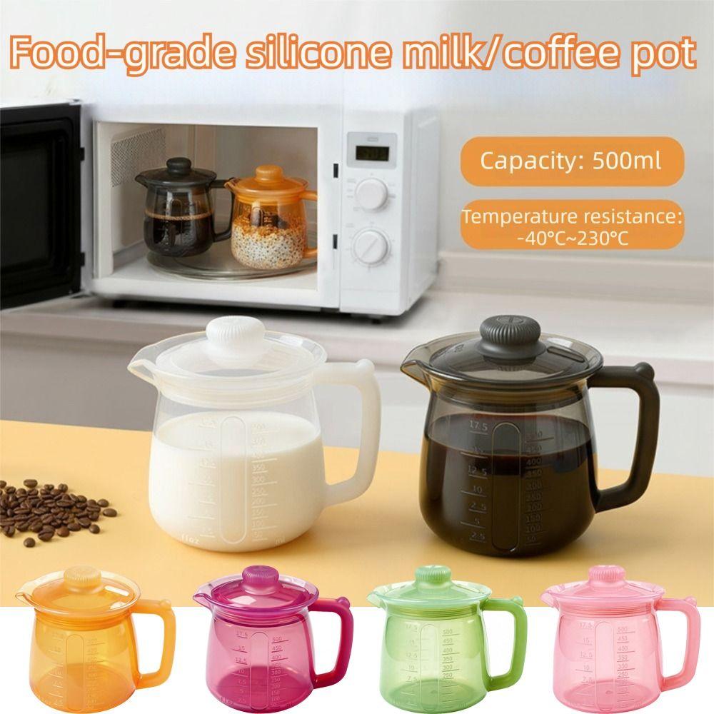 Leakproof Silicone Teapot 500ml Capacity Milk Jug Multipurpose Coffee Carafe  Juice Serving