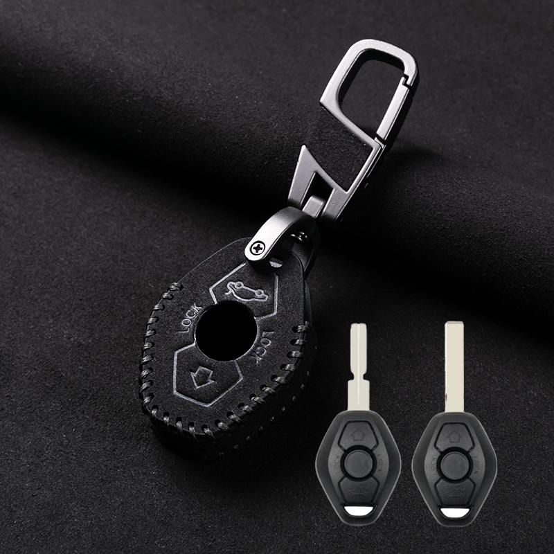 

Leather Shell Fob for BMW X5 E53 X3 F83 E46 E39 E38 E60 E63 E61 E64 Series 3 5 7 330i Z3 Z4 E85 E86 M5 325i Car Key Cover Case