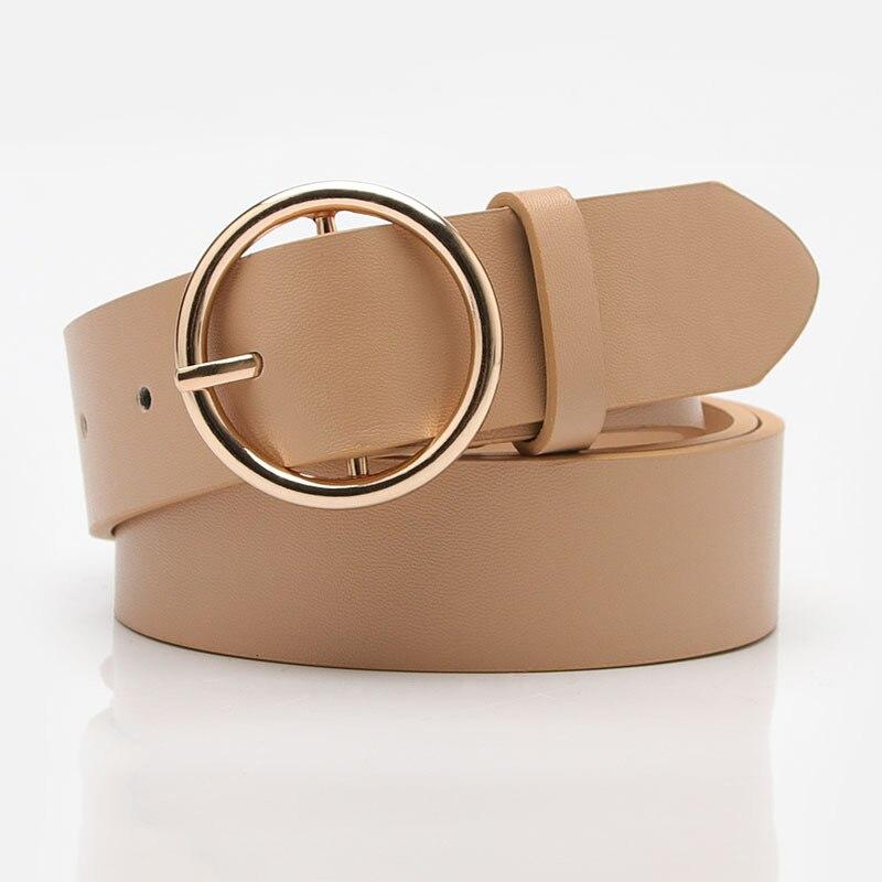 Brown Waist Belt For Dress PU Wide Elastic Belt Women Double - Main Image