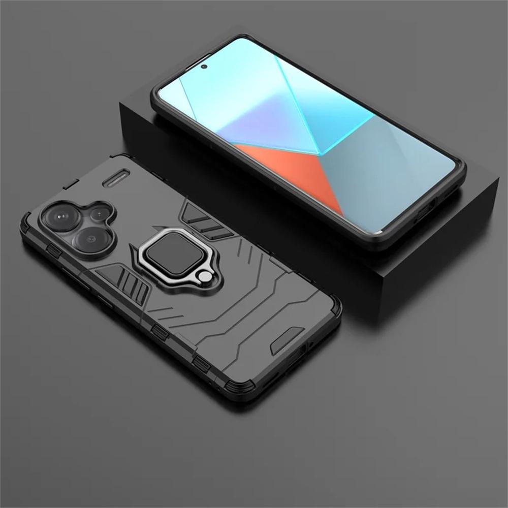 Kickstand Armor Cover For Xiaomi Redmi Note 13 12 10 11 Pro Plus 12S 10S 11S 5G Silicon Shockproof Case Redmi 12 5G 12C 10X 10A