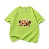 Kids Cotton T Shirt Cute Peeking Bear Cub Print Crew Neck Short Sleeve Tee Casual Breathable Boys Girls Summer Tops