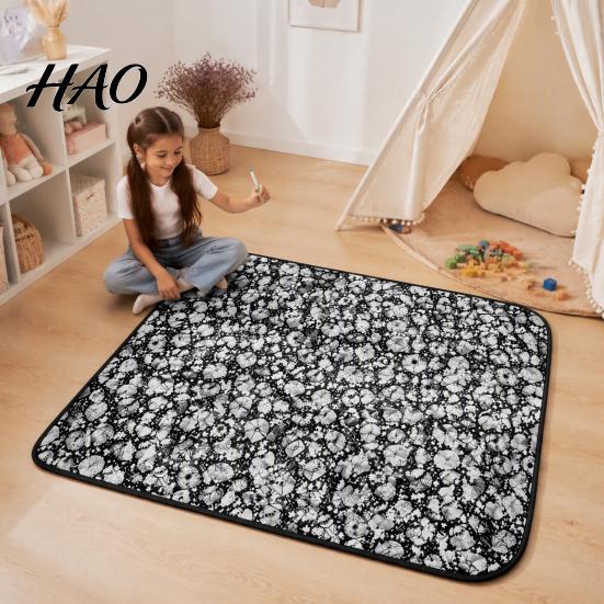 Personalized Coloring Project for Home DIY Blanket, Cartoon Patterns Print Soft Polyester Throw, Fabric Interactive Creative Family Art Projects