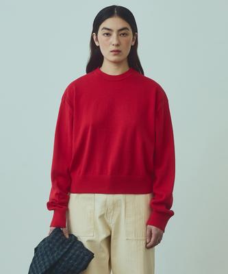 UNIFORM BRIDGE Comfort Crew Neck Knit(Women) Red