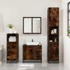 3 Piece Bathroom Furniture Set Smoked Oak Wood Based Material