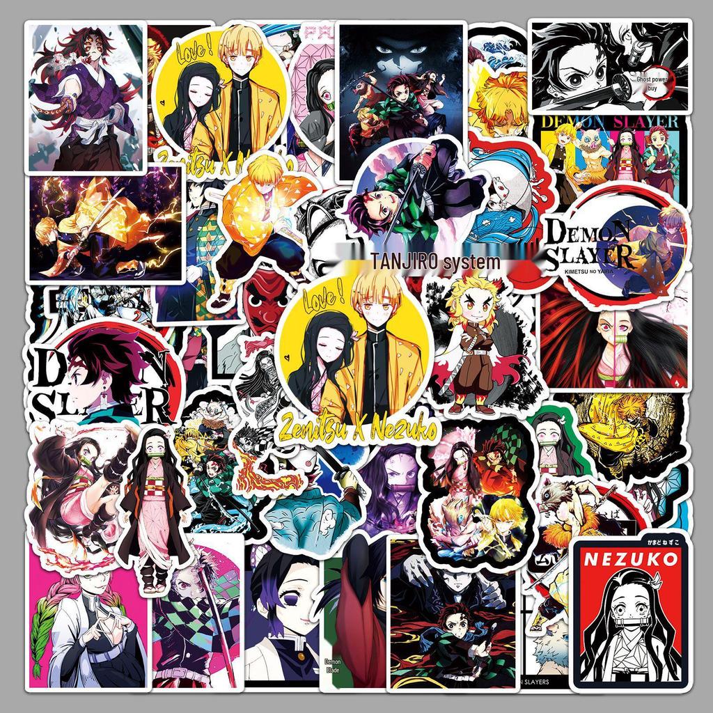 Set of 50 Demon Slayer Anime Stickers for Suitcase, Laptop, Car, Fridge, and Phone Decor.