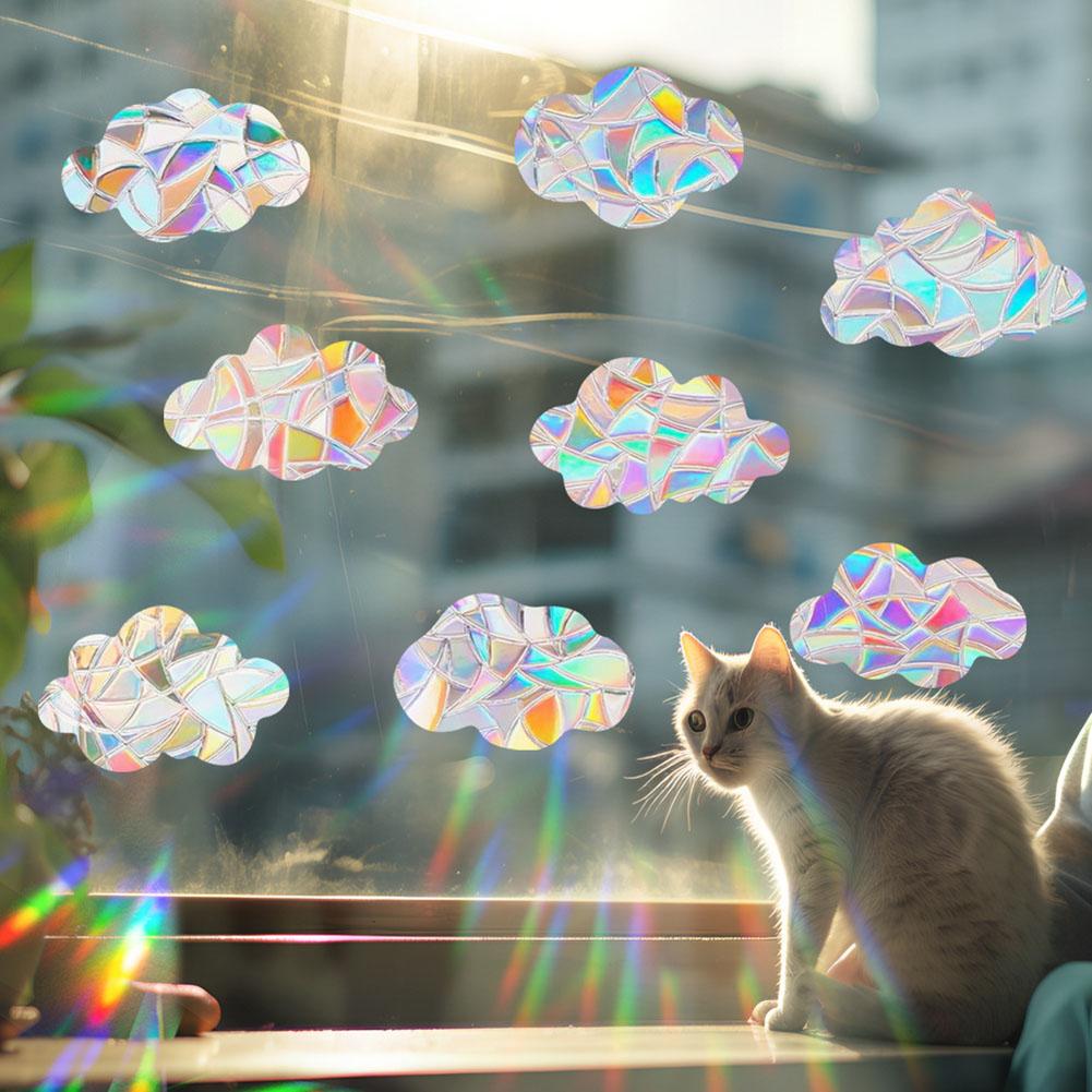 Cloud Designs 3D Window Clings Captivating Sunlight Display Hassle-Free Installation Innovative Static Adhesion