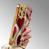 Luxury Red Heart Gold Filigree For iphone 17 case fashion phone cases Glass Phone Case for iPhone 17 16 15 14 13 12pm Pro Plus