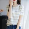 Women Knit T-shirt Summer Knitted Shirt Short Sleeve Tees O-neck Pullover Knit Tops Female