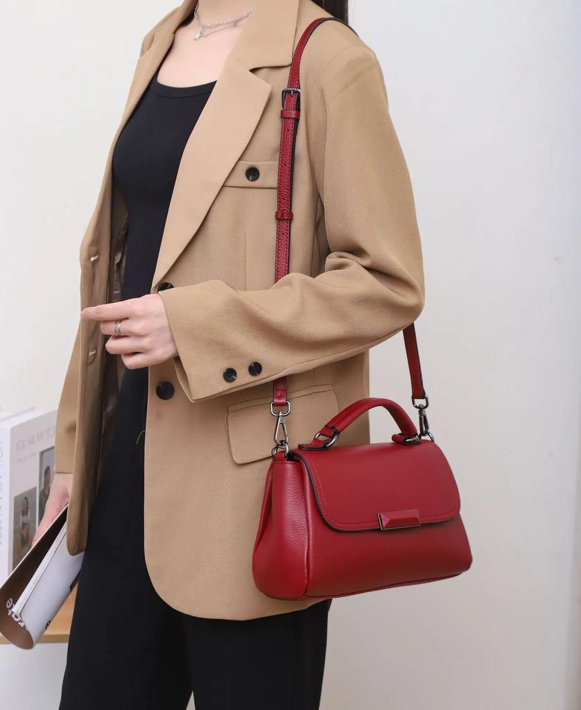 Female Genuine Leather High Quality Shoulder Bag, Ladies' Retro Fashi Crossbody Bag, Classic Practical Women's Handbag