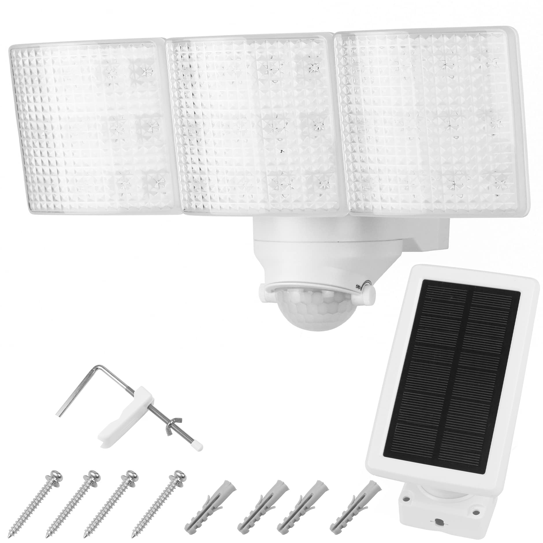 

comcon CLS-300 Solar-Powered Motion Sensor Light, 3-Light Set, for Outdoor Use, Garage, Garden, and Entryway, High Brightness, Eco-Friendly,