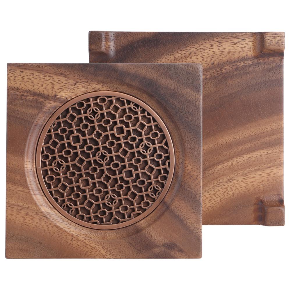 Square Shape Heat Insulation Coaster Wood Teapot Pad Walnut Teapot Mat  Tea Room Decor