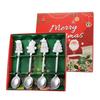 4/1PCS Christmas Dinnerware Stainless Steel Coffee Spoon Dessert Fruit Fork Cartoon Santa Claus Spoon Fork Xmas Table Supplies