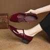 Fashion 2025 New Spring Women's Pumps Low Heels Square Toe Chunky Heel Shoes for Women Mary Janes Party Ladies Leather Shoes Big Size 43