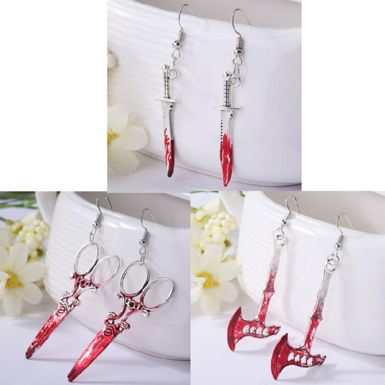 Exaggerated Cool Punk Knife Earrings Halloween Earrings Knife Earrings for Girl