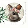 Easter Bunny Metal Round Sign Wall Art Vintage Spring Decor 8x8 Inch