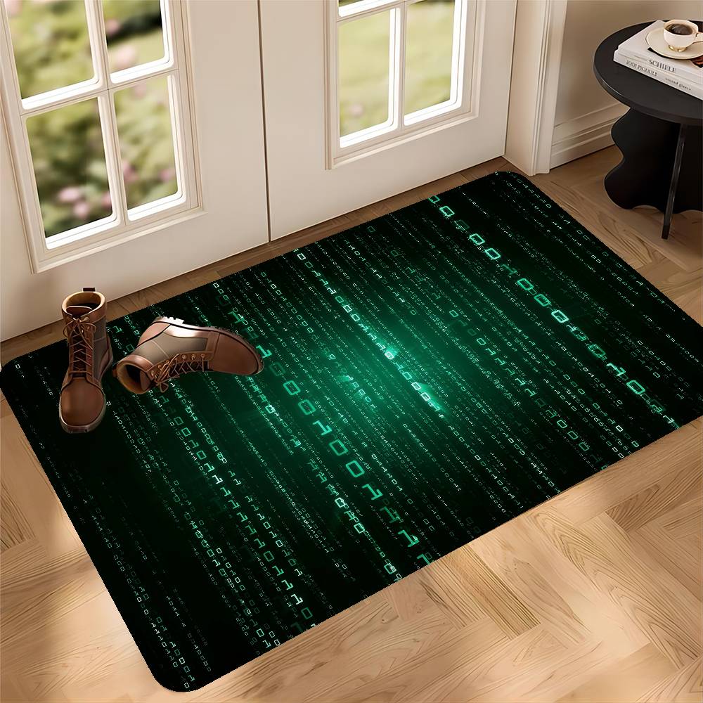 Binary Code The Matrix Program Chart Game Film Kitchen Mat Kids Room Bedroom Decoration Balcony Doormat Living Room Alfombra