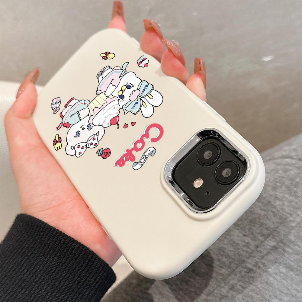 For iPhone 15 14 13 11ProMax 14 15 16 Samsung S25 S24 S23 S22 Redmi 10 13 14C Cartoon Black Cat Silver Edge Soft Liquid Silicone Protective Casing