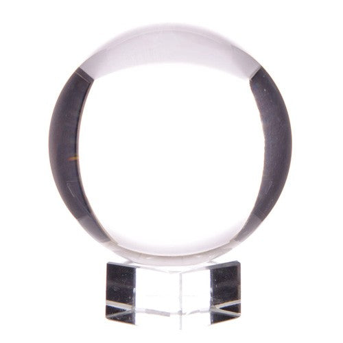 Optical Glass Crystal Ball with Stand, 130mm