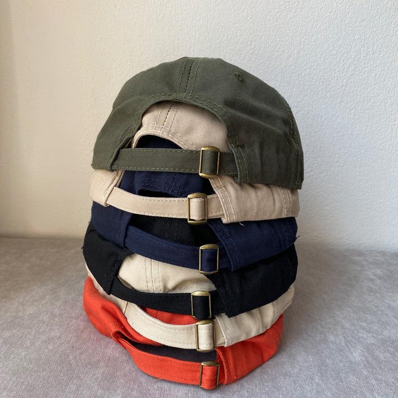 Solid color baseball cap cotton ins men's and women's black soft cap tide