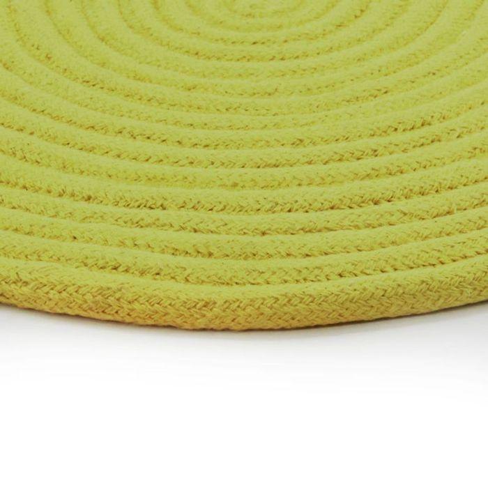 Reversible Cotton Rug, Anise Green Rope Effect, Diam.120