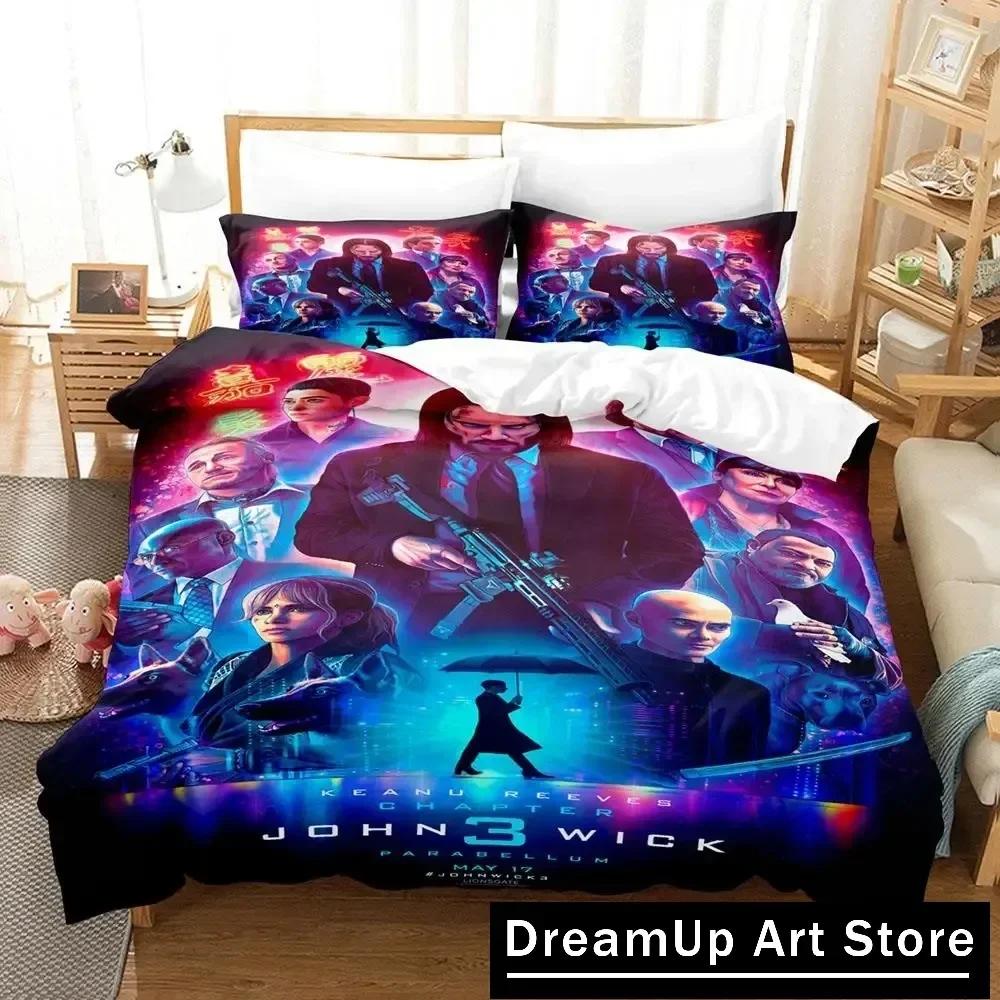 3D John Wick Bettwäsche-Set Bettbezug Bettdecke mit Kissenbezug Einzelbett Doppelbett Queen King Size Jungen Erwachsene Heimtextilien