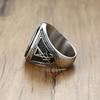 Vintage Coppercolor Signet Sigil Of Lucifer Ring For Men Seal Of Satan Male Jewelry