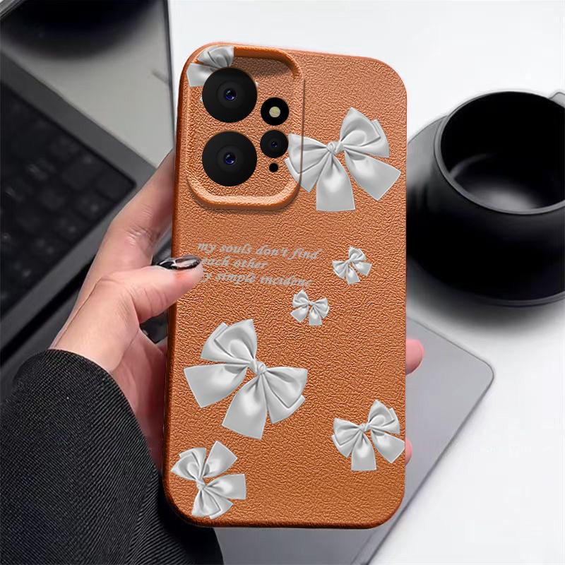 Etui z nadrukiem kokardki ze skóry TPU matowe smukłe do Xiaomi 13T Pro Poco X6 M6 Redmi Note 14 Pro 13 12 11 Ochrona obiektywu Miękka, odporna na wstrząsy obudowa telefonu