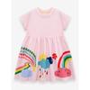 Girls' Pink Rainbow Dress Summer New Style Summer Little Girl's Stylish Dress Kidsren's Baby Pure Cotton Dress