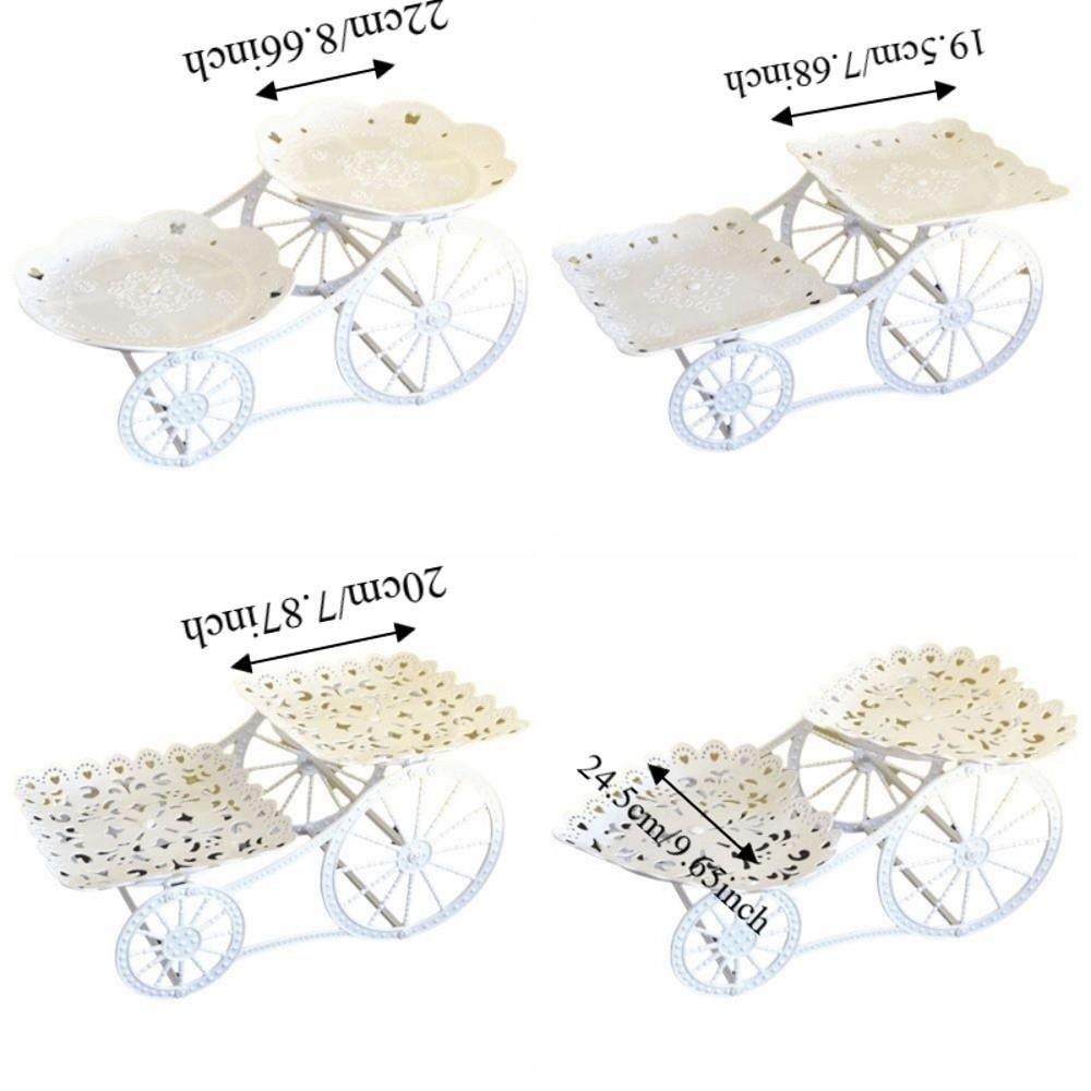 Bicycle Model Dessert Stand White Plastic Display Rack Decorations Fruit Plate Living Room