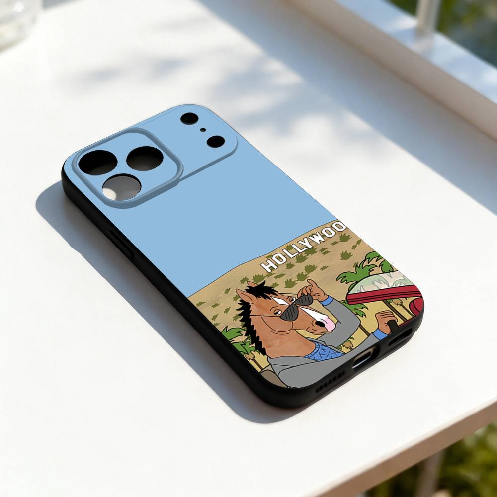 

B-Bojack Funny H-Horseman For iPhone 17,16,15,14,13,12,11,Pro,Max,Plus,E,SE4,Air,Mini Black Soft Cover Phone Case iPhone17air