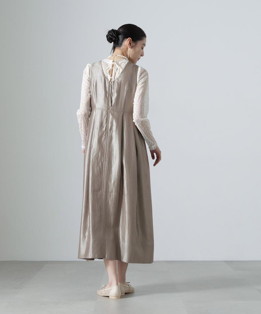 Shiny Tuck Size 040 [Nano Universe] Dress, Women's, M, Beige, 669-6219309