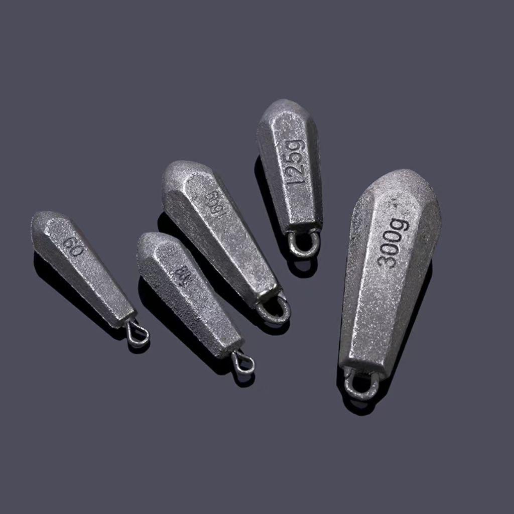 Eco-friendly Hexagonal Iron Sinker with Ring for Sea Fishing - Long Cast Iron Counterweight Block with Hanging Ring Fishing Lure.