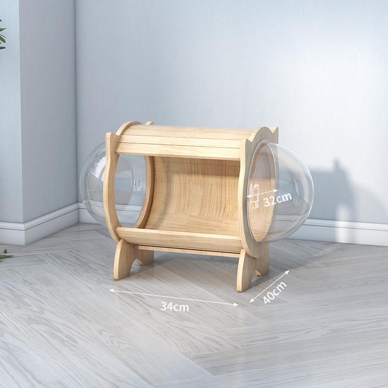 Multi-functional Cat House Carrier Solid Wood Cattery Space Capsule Cat's Nest Cats Scratching Board Pet Supplies Products