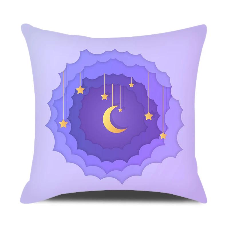 Beautiful Night Sky Printed Throw Pillow Cover With Short Plush Print Living Room Sofa Decoration Cushion Cover Pillow Covers