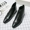 Fashion Autumn High Quality Men Ankle Boots Plus Size 48 Male Dress Boots Pointed Toe Business Casual Leather Shoes Men Chelsea Boots