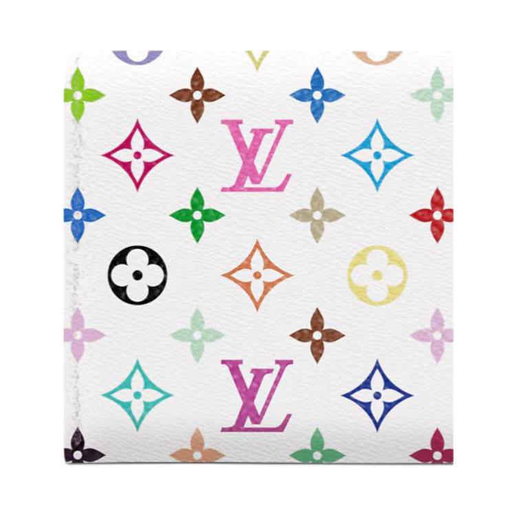 Louis Vuitton x Takashi Murakami Slim Card Holder Multicolor/White Monogram Canvas Women Wallets M27495