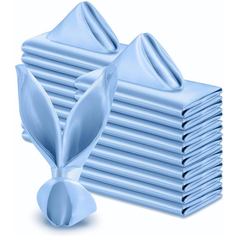 

36 шт. атласных салфеток, мягкие салфетки для ужина, квадратные салфетки 30x30 см для украшения ресторана, свадьбы, вечеринки, ужина светло-синий