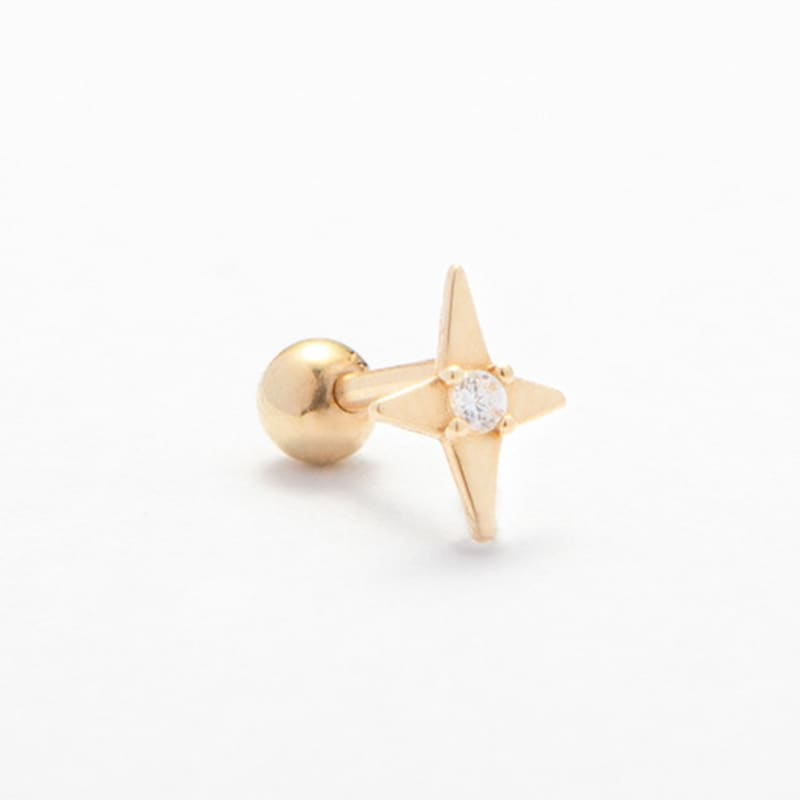 LUNNE 14k Star-Cubic Piercing (14K Gold) #W05