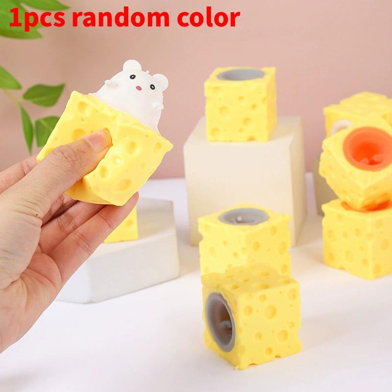 

Mouse Animal Cheese Pinch Decompression Toy Catoon Shape Decoration Gift Kids