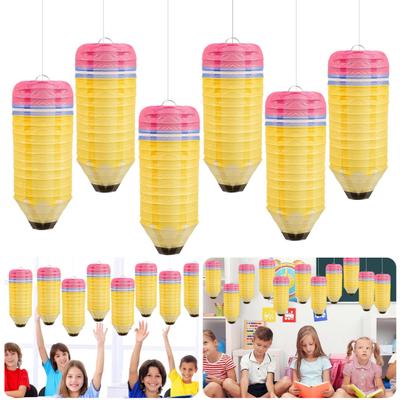 Crayon Hanging Paper Lanterns Party Decoration Welcome Back To School Classroom Decoration for First Day of School Party Supplies