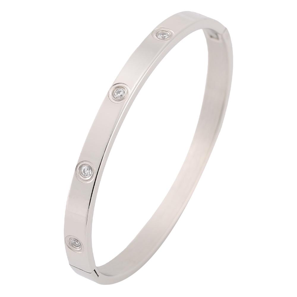 Stylish Men's & Women's Stainless Steel and Titanium Bracelets with Diamonds, Popular In Europe & America