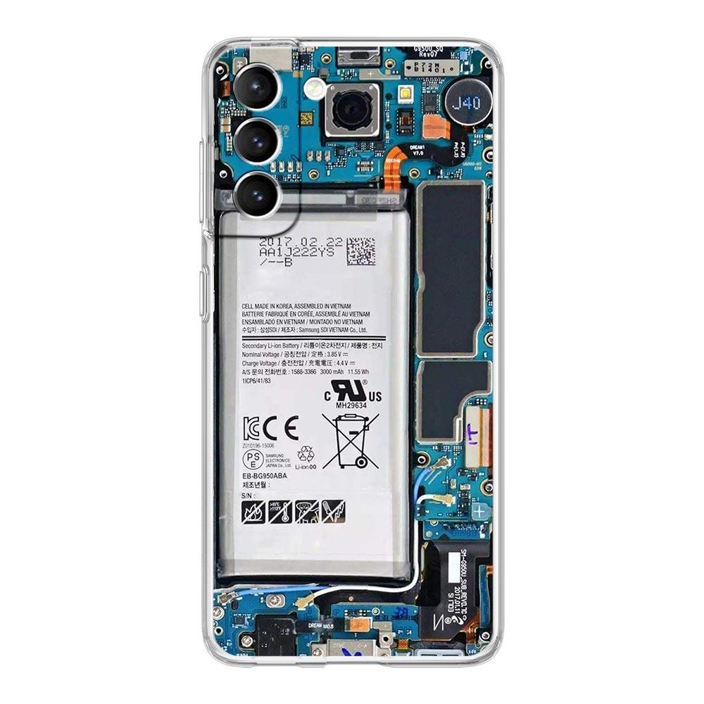 Transparente Handyhülle für Samsung Galaxy S25 S24 S23 S22 S20 S21 FE Ultra S25 Edge Plus Hüllen Hauptplatine Muster