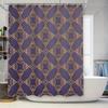 Vibrant Gold Leaf Pattern Shower Curtain Waterproof Washable Bathroom Decorative Tissue Cloth Fabric Bathing Room Hanging Rugs
