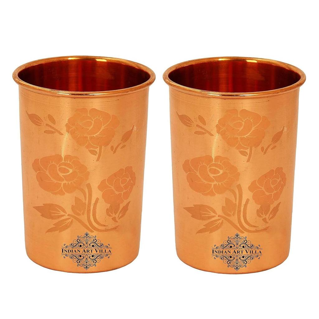 Pure Copper Drinkware Gift Set of Magical Colour Changing Design 1 Bottle & 2 Glass with Gift Box, Gift Item for Diwali,Bottle-1 Litre & Glass-300 Ml