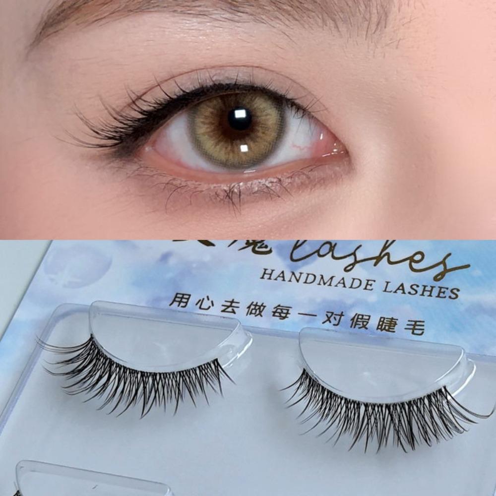 Fluffy Thick Cat Eye Eyelashes Natural Fake Lashes Handmade False Eyelash  Women's Beauty