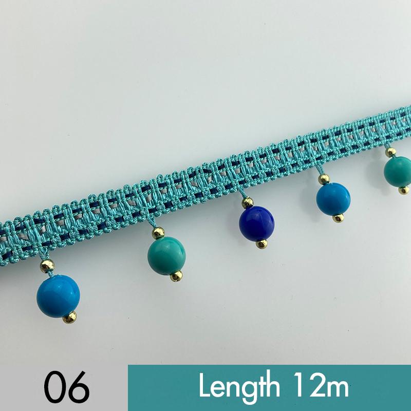 12M Curtain Beaded Tassel Lace Trim Cheap DIY Curtain Sewing Tassel Pompom Ball Edge Fringe Upholstery Decor Accessories