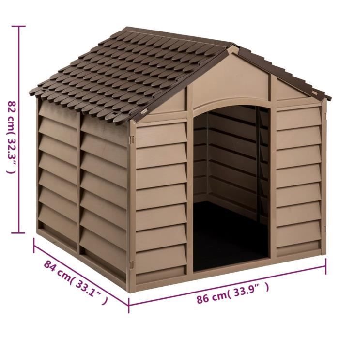 VidaXL Niche pour chien Marron 86x84x82 cm Polypropylène 94214